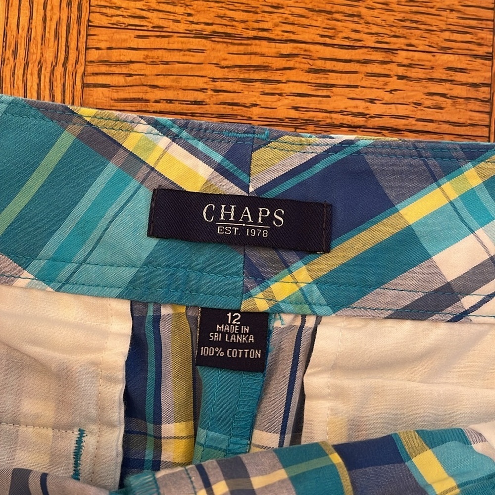 Chaps Blue and White Mini Pencil Skirt Casual Resort Wear size 12 - Picture 2 of 3